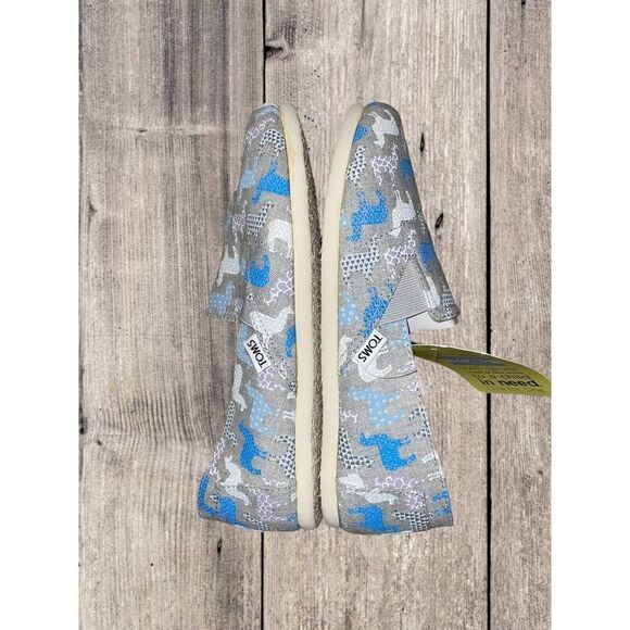 Toms Women's Redondo Slip On Grey Llama Print Canvas Shoes Size 9 New - Picture 7 of 9